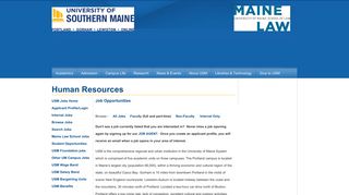 Job Opportunities: University of Southern Maine