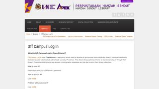 Off Campus Log In - USM Library