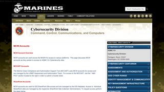 Accounts - Headquarters Marine Corps