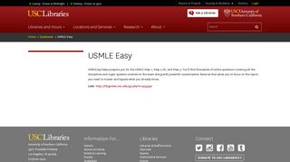 USMLE Easy | USC Libraries