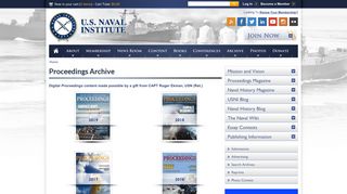 Proceedings Archive | U.S. Naval Institute