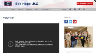 Volunteer - The Bob Hope USO
