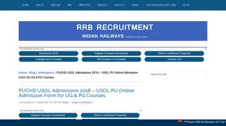 PU USOL Admission 2018 - Procedure, Courses, Fees & Important dates