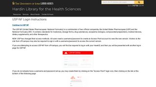 USP-NF Login Instructions - Hardin Library for the Health Sciences ...