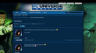 Can't log in | DC Universe Online Forums - Daybreak Games