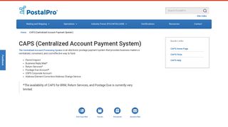 CAPS (Centralized Account Payment System) - PostalPro - USPS.com