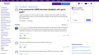 If my account for USPS has been disabled, will i get it back ...