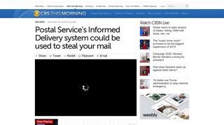 Postal Service's Informed Delivery system could be used ... - CBS News
