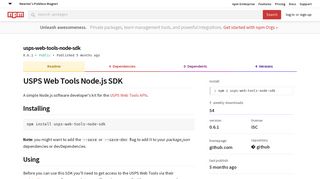 usps-web-tools-node-sdk - npm