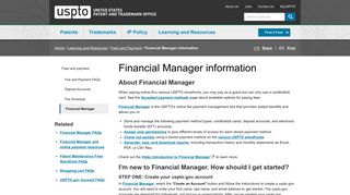 Financial Manager information | USPTO