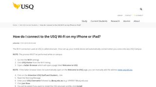 How do I connect to the USQ Wi-Fi on my iPhone or iPad?: Ask USQ ...