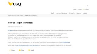 How do I log in to InPlace?: Ask USQ Current Students
