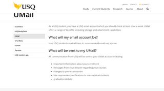 UMail - University of Southern Queensland - USQ