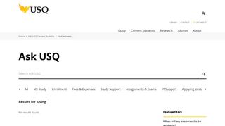 using - Find answers: Ask USQ Current Students