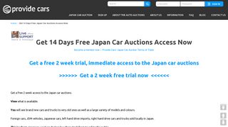 Get 14 Days Free Japan Car Auctions Access Now – ProvideCars