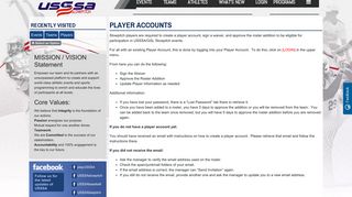 Player Accounts - USSSA - United States Specialty Sports Association