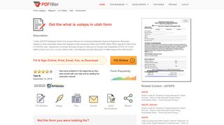 What Is Usteps In Utah - Fill Online, Printable, Fillable, Blank | PDFfiller