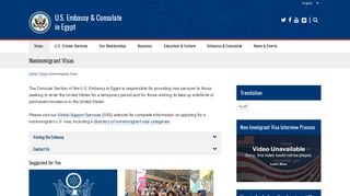 Nonimmigrant Visas | U.S. Embassy & Consulate in Egypt