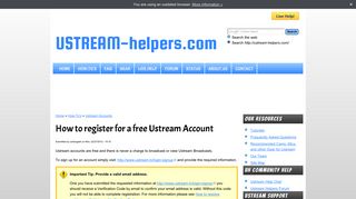 How to register for a free Ustream Account | USTREAM-helpers.com
