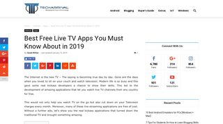Best Free Live TV Apps You Must Know About in 2019 - Tech Arrival