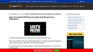 How To Install USTVnow on Kodi and Stream Live Television - TroyPoint