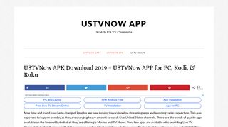 USTVNow APK Download 2019 - USTVNow APP for PC, Kodi, & Roku.