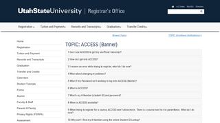 ACCESS (Banner) - Utah State University