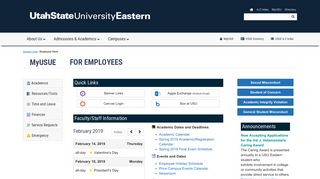 MyUSUEastern - Employees | USU