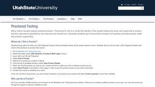 Proctored Testing | Online | USU | USU - Utah State University