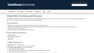 Virtual Proctoring | Testing | USU