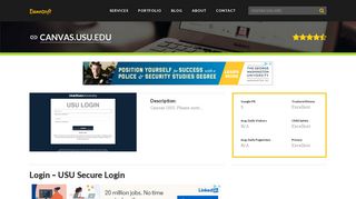Welcome to Canvas.usu.edu - Login - USU Secure Login