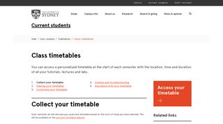 Class timetables - The University of Sydney