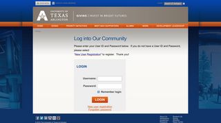 User Login - The University of Texas at Arlington - UTA giving
