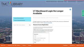 TMC Library | UT Blackboard Login no Longer Available