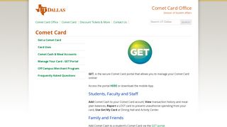 Get - Comet Card - Comet Card Office - UT Dallas