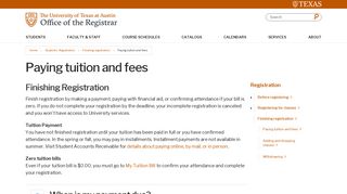 Paying tuition and fees | Office of the Registrar | The ... - UT Registrar