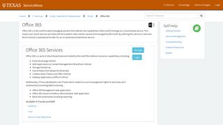 Office365 - Austin - Service Catalog | UT Self Service
