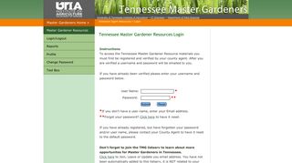 Tennessee Master Gardener Resources Login - Tennessee Extension ...
