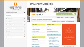 Home - University Libraries: University of Tennessee, Knoxville