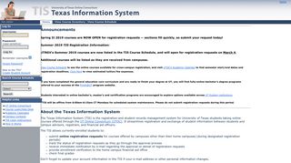 UT Online Consortium (UTOC) - Texas Information System (TIS)