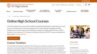 Online High School Courses | UT High School | The University of ...