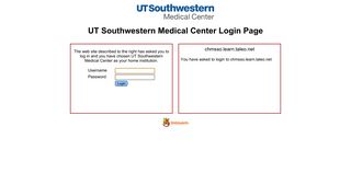 UT Southwestern Medical Center Login Page