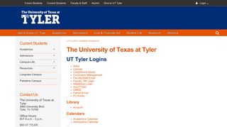 Current Students | University of Texas at Tyler | Login, myUTTyler