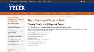 UT Tyler Blackboard Login Help | Technical Support for Faculty