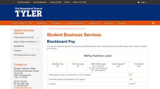UT Tyler Blackboard Pay | BBPay Terms & Conditions