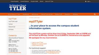 myuttyler, UT Tyler Student Schedules, Campus Student Information ...