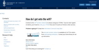 How do I get onto the wifi? | University of Toronto Libraries
