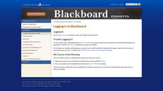 Logging In to Blackboard - UTA