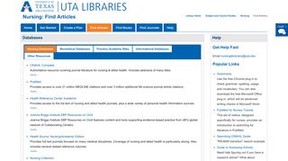 Find Articles - Nursing - Subject and Course Guides - UTA