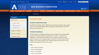 Orientation Dates – New Maverick Orientation – The University ... - UTA